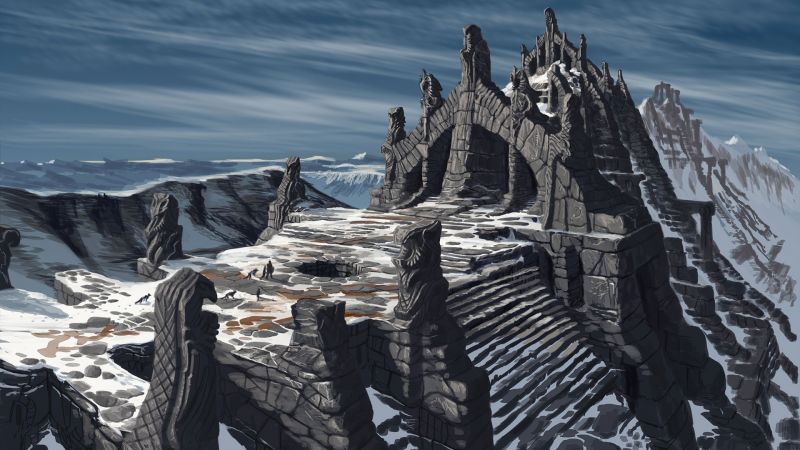 snow, winter, ice, The Elder Scrolls V Skyrim, summit, Terrain snow, winter, ice, The Elder Scrolls V Skyrim, summit, Terrain