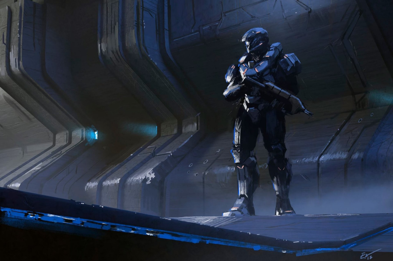 ปืน, ศิลปะจินตนาการ, นิยาย, งานศิลปะ, ทหาร, สีน้ำเงิน, นิยายวิทยาศาสตร์, ชาวสปาร์ตัน, Halo, Espen Saetervik, ความมืด, ภาพหน้าจอ, วอลล์เปเปอร์คอมพิวเตอร์, เทคนิคพิเศษ, เกมพีซี