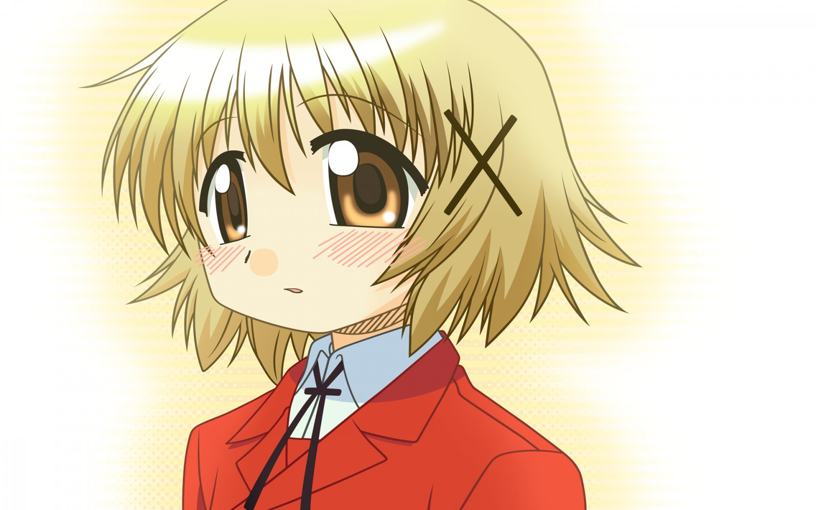 illustration, blond, anime, tegneserie, Hidamari Sketch, pige, skitse, yuno, mangaka