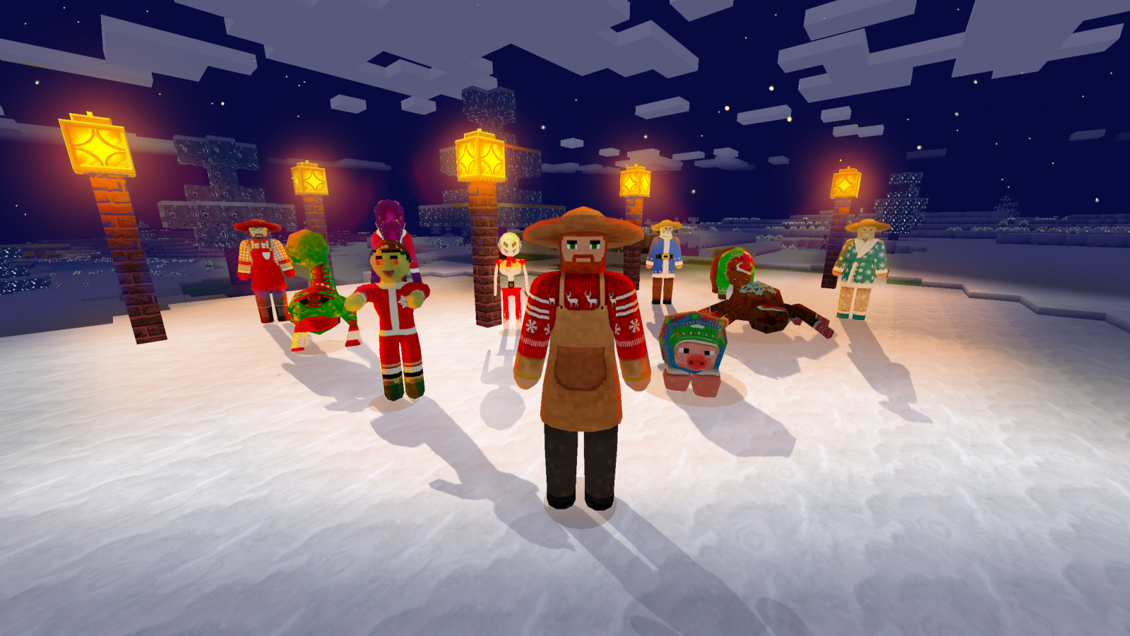 Minecraft, Video Game Art, videohry, PC herní, Mobilní hra, Vánoce, Snímek obrazovky