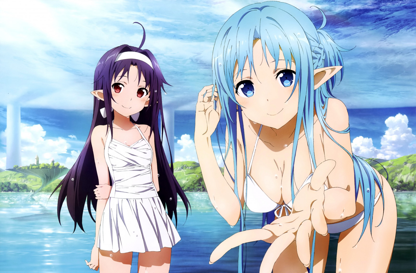 ภาพประกอบ, อะนิเมะ, สาวอะนิเมะ, ศิลปะดาบออนไลน์, Yuuki Asuna, งานศิลปะ, การ์ตูน, ผมสีดำ, บิกินี่, Konno Yuuki, มังงะ