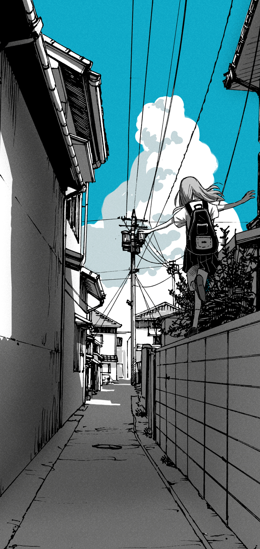 デスクトップ壁紙 アニメ マンガ アートワーク 漫画 空 雲 青 白 バックパック 1080x2280 Dm4fxc デスクトップ壁紙 Wallhere