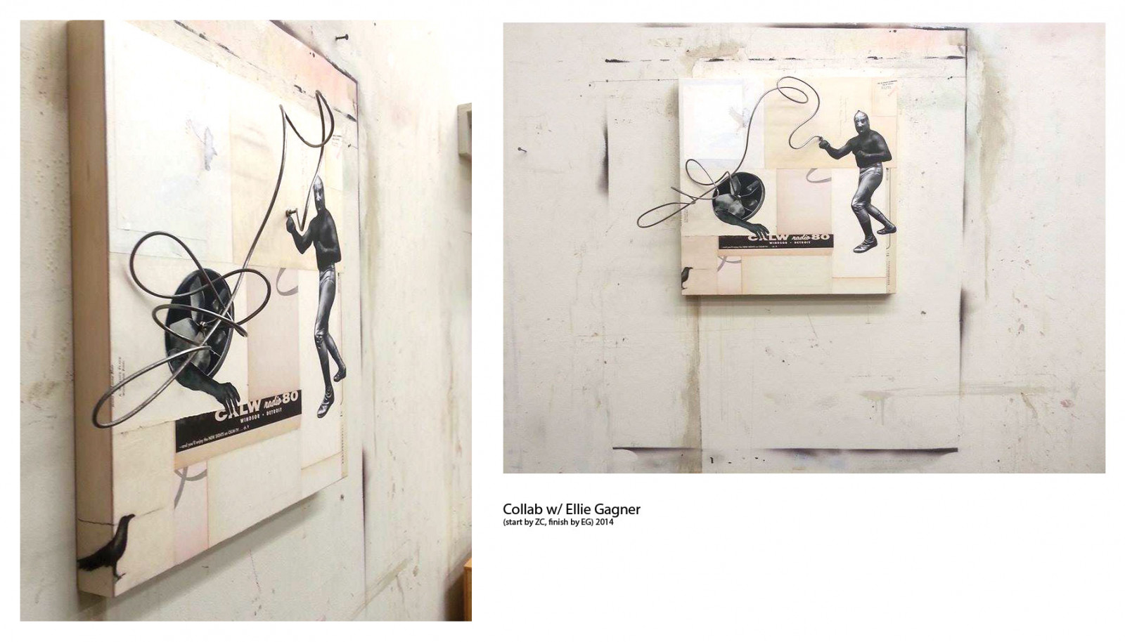 výkres, malování, koláž, stěna, sochařství, značka, UMĚNÍ, design, spolupráce, smíšená média, skica, moderní umění, rám obrazu, zachcollins, elliegagner