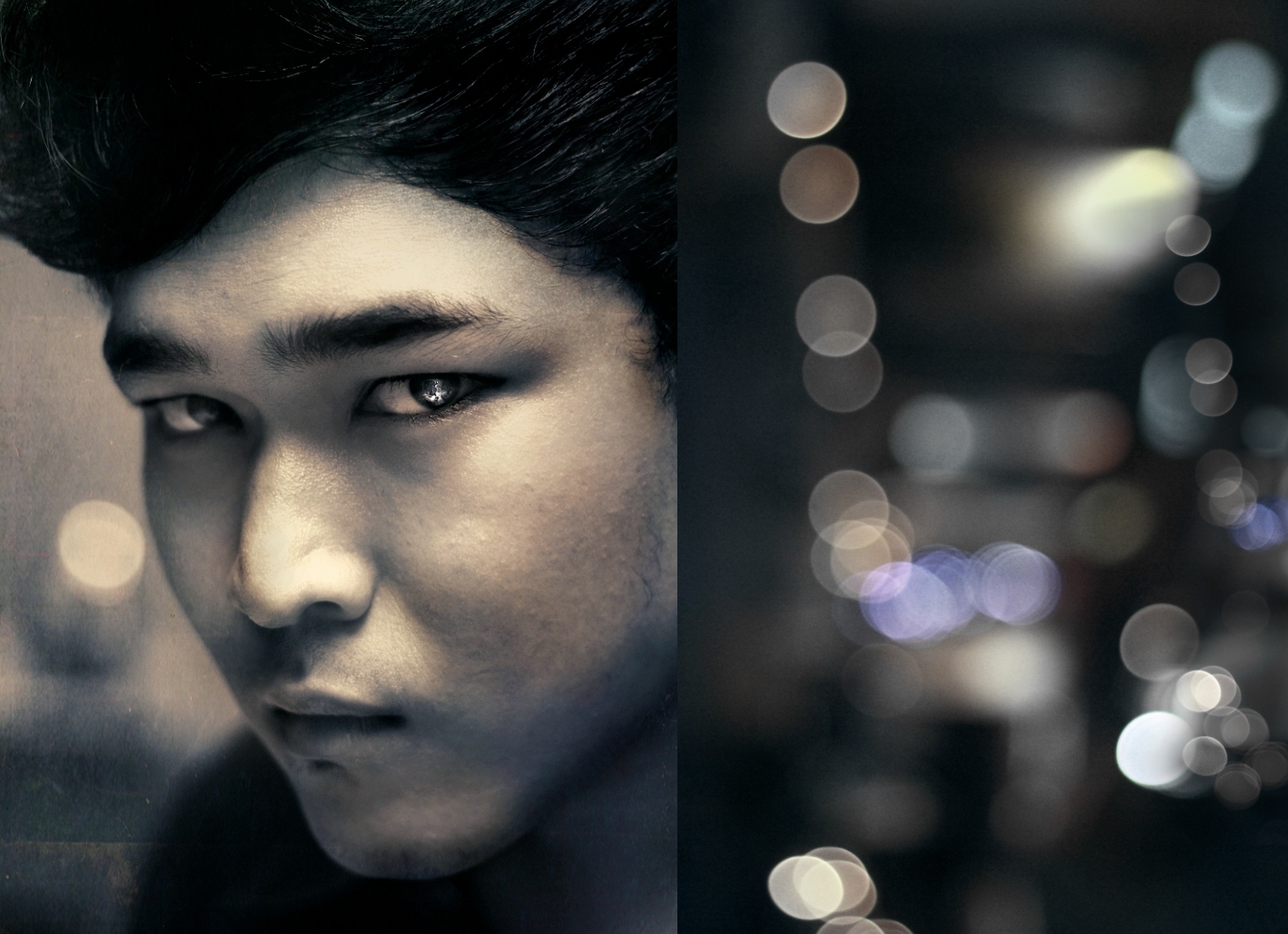 viso, ritratto, occhi, viola, blu, capelli neri, naso, timido, 50 millimetri, ragazza, occhio, umano, oscurità, Grasso, se stesso, guancia, mento, 450d, sfondo del computer, fotografia di ritratto, sopracciglio, peli del viso, fronte, desaturare, Kohl, flash photography