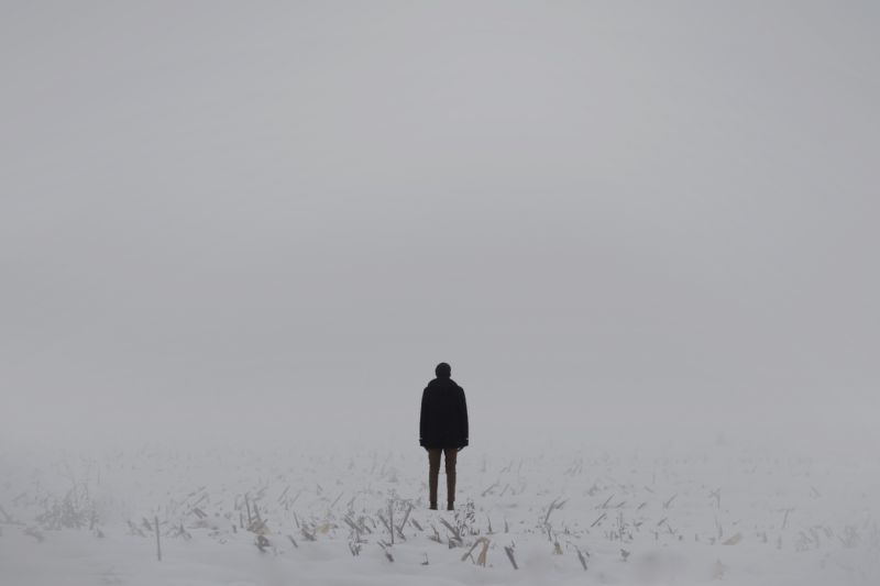 nebe, bílý, zima, sníh, zmrazení, stojící