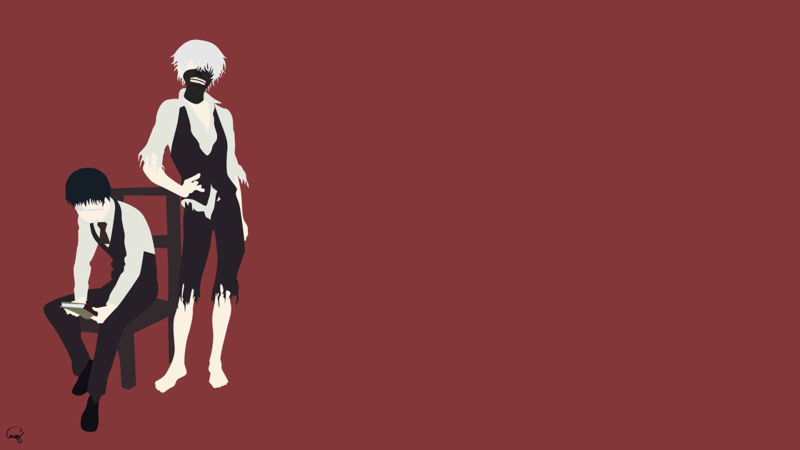 ilustrace, anime, Gentleman, kreslená pohádka, Kaneki Ken, Tokyo Ghoul, Osoba, 1920x1080 px