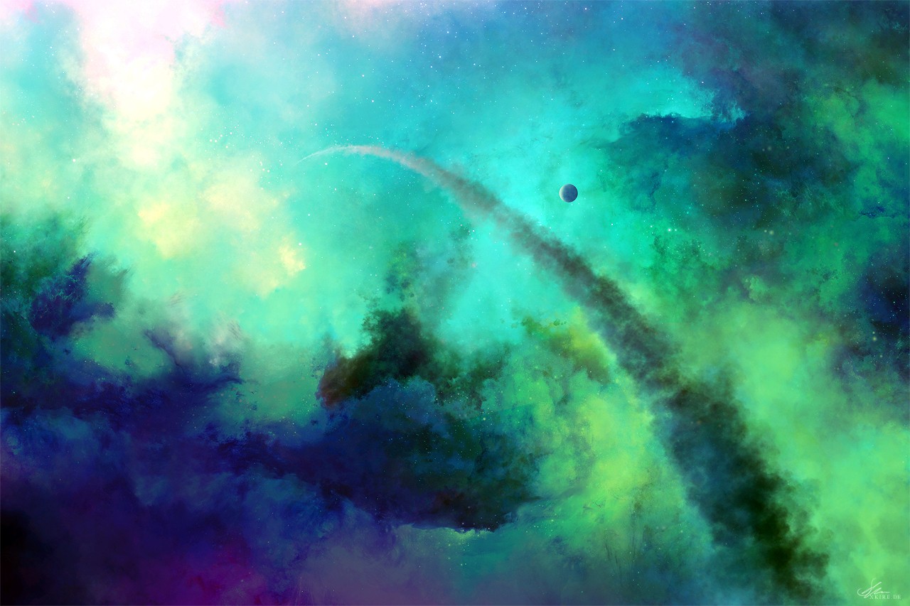 slnečnému žiareniu, digital art, planéta, priestor, neba, hviezdy, space art, hmlovina, podvodné, atmosféra, vonkajší priestor