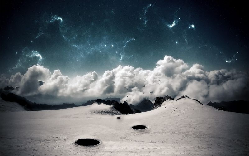 landscape, night, sky, snow, winter, moonlight landscape, night, sky, snow, winter, moonlight