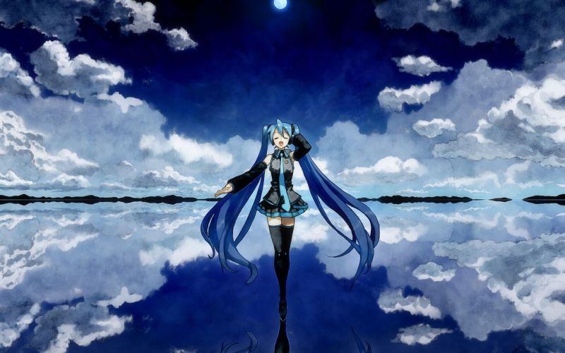 anime, sky, blue, Vocaloid, Hatsune Miku, cloud anime, sky, blue, Vocaloid, Hatsune Miku, cloud
