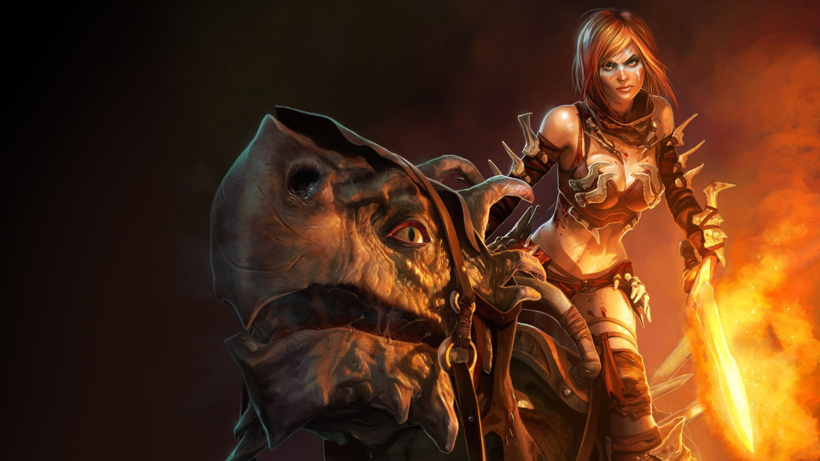 fantasy umění, fantasy dívky, mytologie, Golden Axe, Snímek obrazovky, počítač tapeta, fiktivní postava