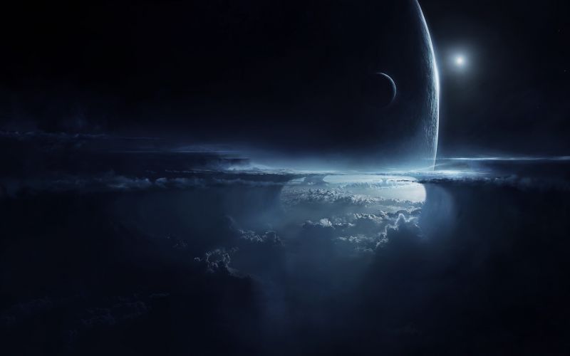 digitální umění, noc, nebe, planeta, prostor, space art digitální umění, noc, nebe, planeta, prostor, space art