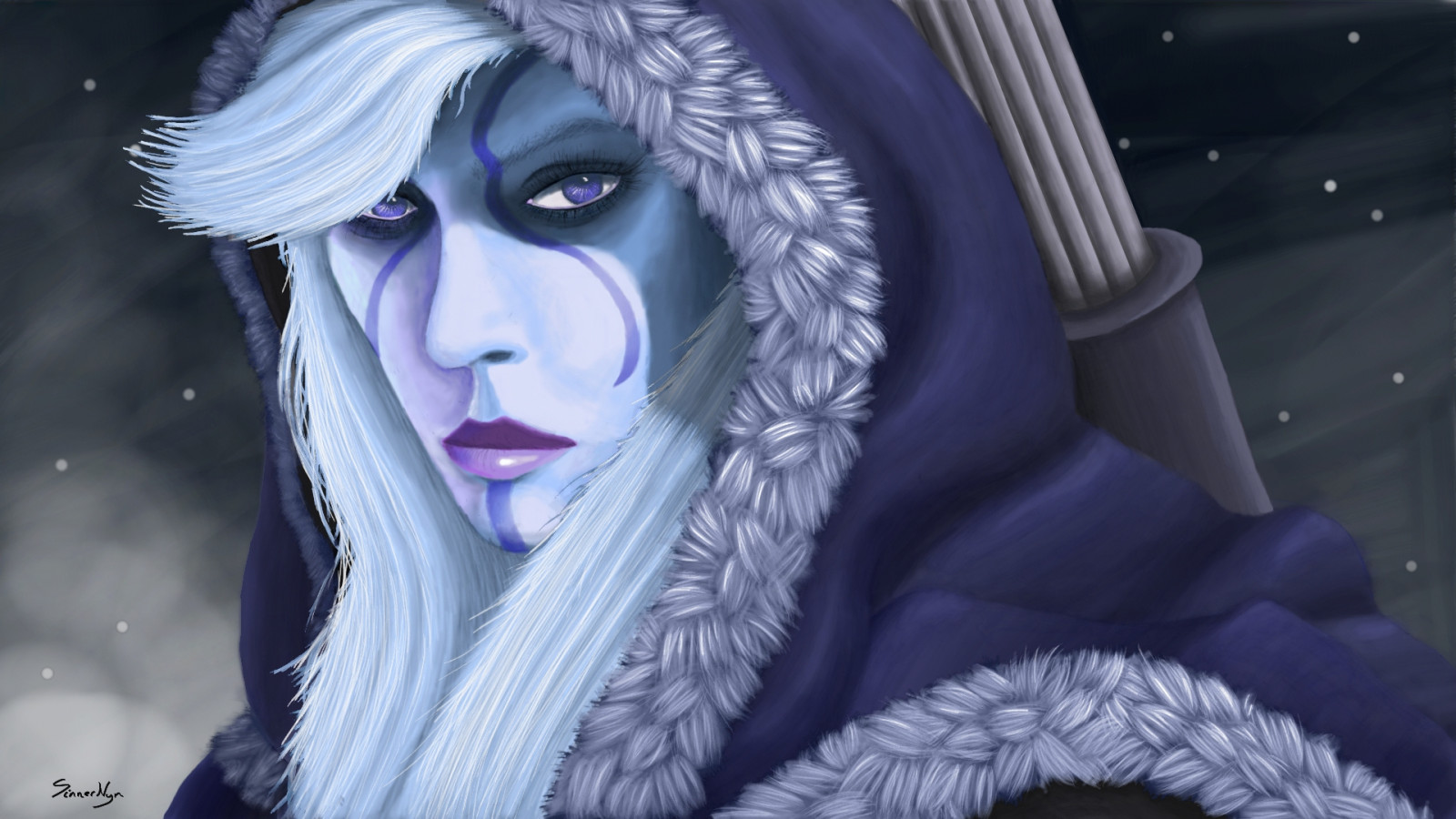 обои : аниме, Синий, Dota 2, Дроу рейнджер, ИЗОБРАЗИТЕЛЬНОЕ ИСКУССТВО ...