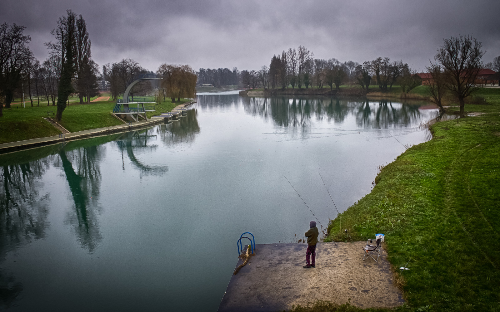 paesaggio, lago, acqua, natura, riflessione, erba, cielo, sera, mattina, nebbia, fiume, Canone, HDR, stagno, sul fiume, canale, Banca, pesca, Croazia, pescatore, zone umide, Hrvatska, nube, albero, pianta, Riva del fiume, alveo, prato, serbatoio, Karlovac, bayou, pescatore, Korana, corso d'acqua, corpo d'acqua, fenomeno, golena, risorse idriche, lacustrine plain