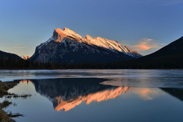 landscape, lake, sunlight, mountains, sunset, water