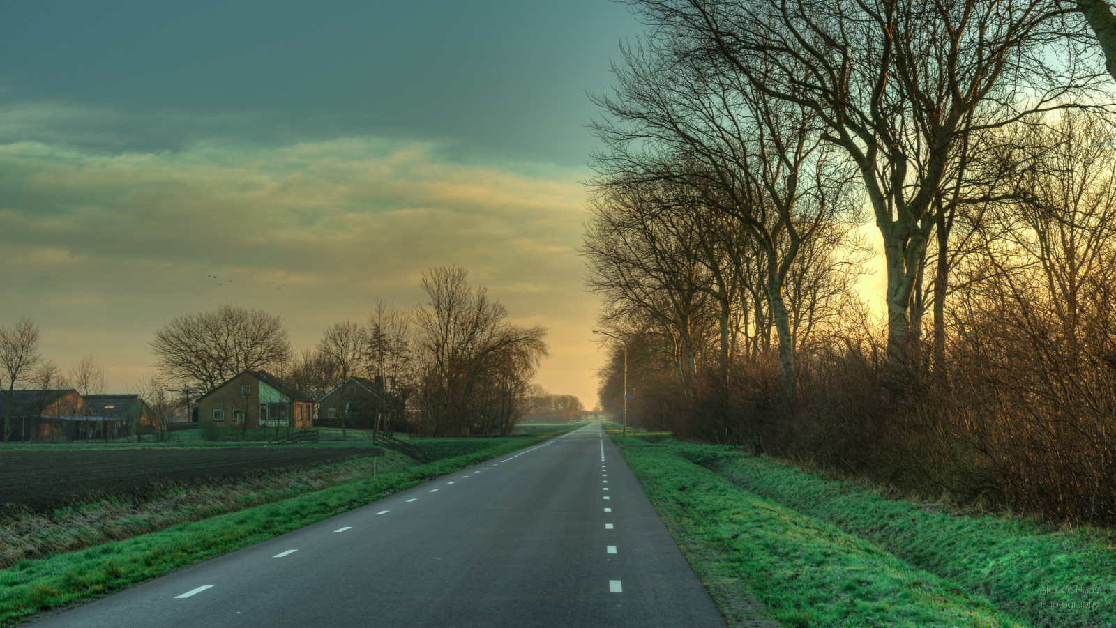 silnice, nebe, zelená, Příroda, strom, pruh, cesta, Dálnice, dřevina, infrastruktura, mrak, list, ráno, pole, tráva, atmosféra, večer, povrch vozovky, slunečnímu záření, venkov, asfalt, horizont, jev, krajina, rostlina, svítání, větev, louka, zima, meteorologický jev, Prašná silnice, počítač tapeta, lučina, Dálnice, prostý