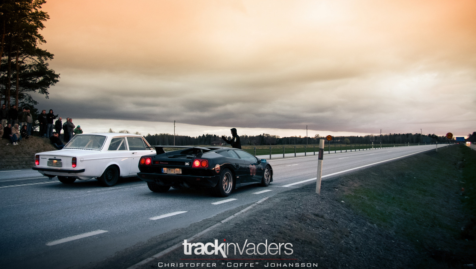 silnice, ulice, bílý, Černá, cars, auto, noc, mraky, večer, Volvo, chladný, Švédsko, extrémní, automotive, závodění, ilegální, Diablo, Sverige, 3000, Lamborghini, 142, Gumball, 2010, streetrace, 140, Trollhattan, Streetracing, gumball3000, worldcars, Trackinvaders