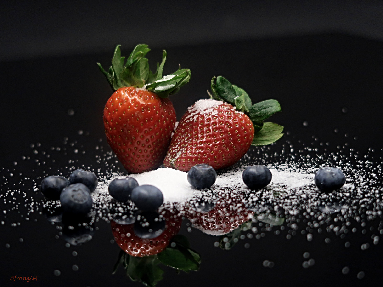 odraz, jídlo, ovoce, detailní