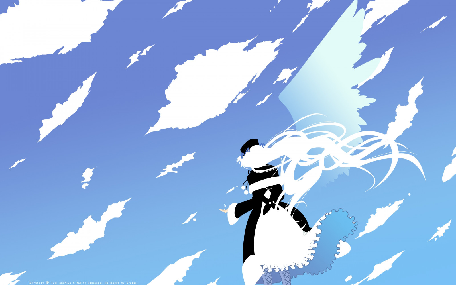 Wallpaper : illustration, anime, sky, jumping, silhouette, clouds, wind ...