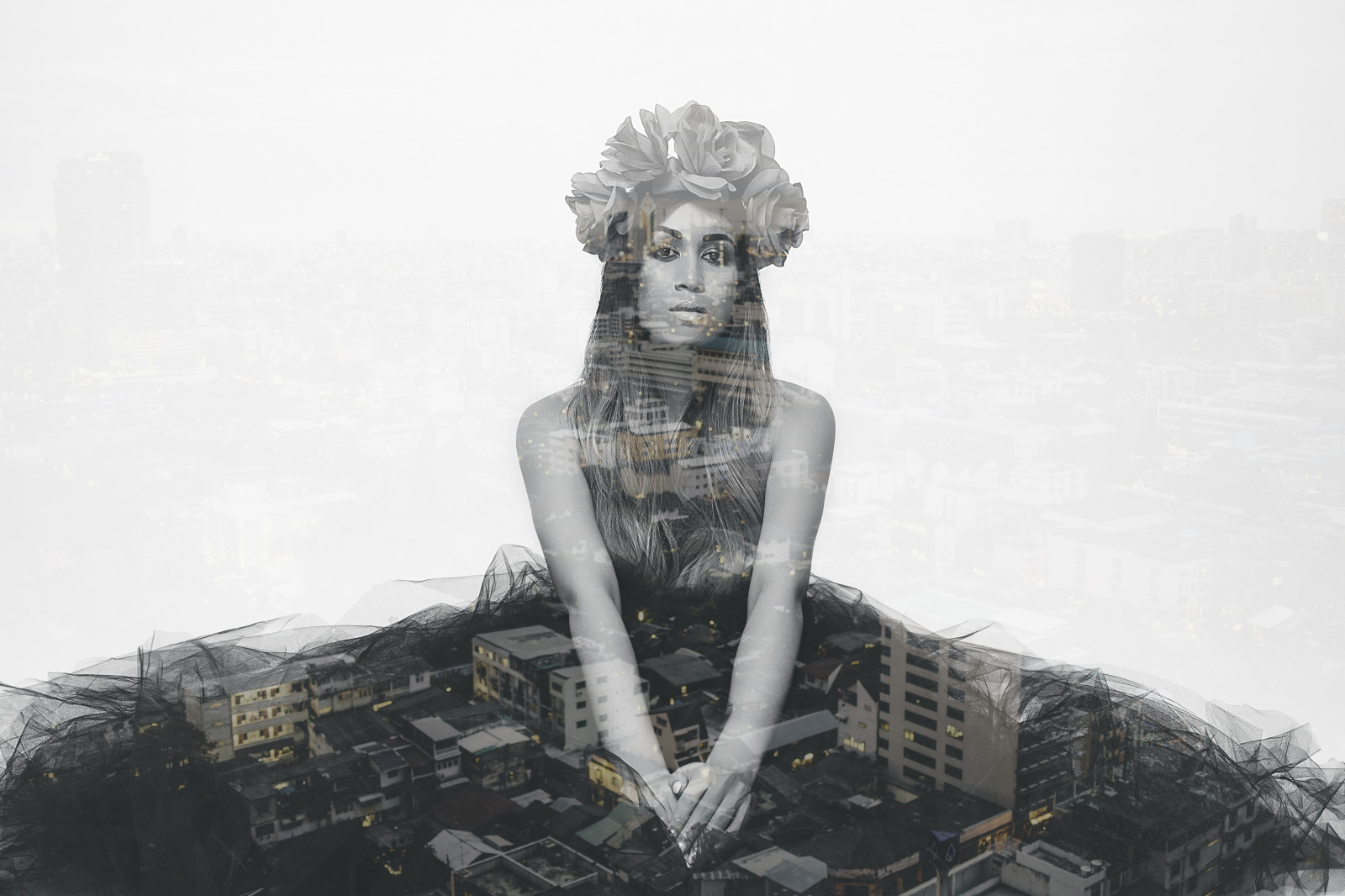 chrám, výkres, ženy, černobílý, sníh, manipulaci s fotografiemi, sochařství, socha, Květina ve vlasech, dvojexpozice, památník, UMĚNÍ, počasí, skica, 5616x3744 px