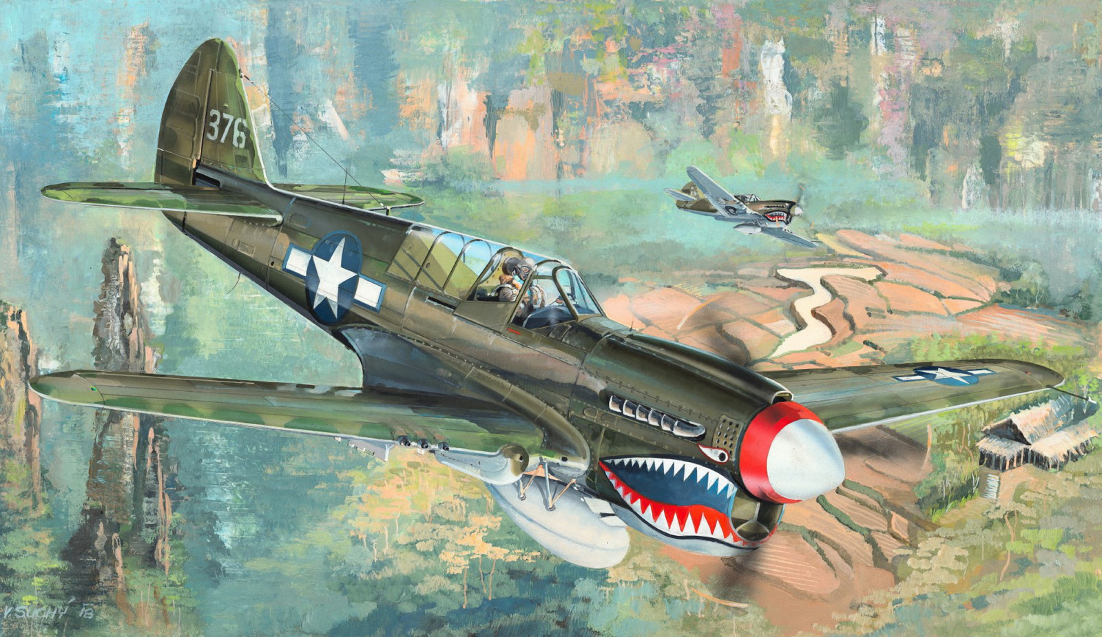 Wallpaper : World War II, aircraft, airplane, Curtiss P 40 Warhawk, war ...