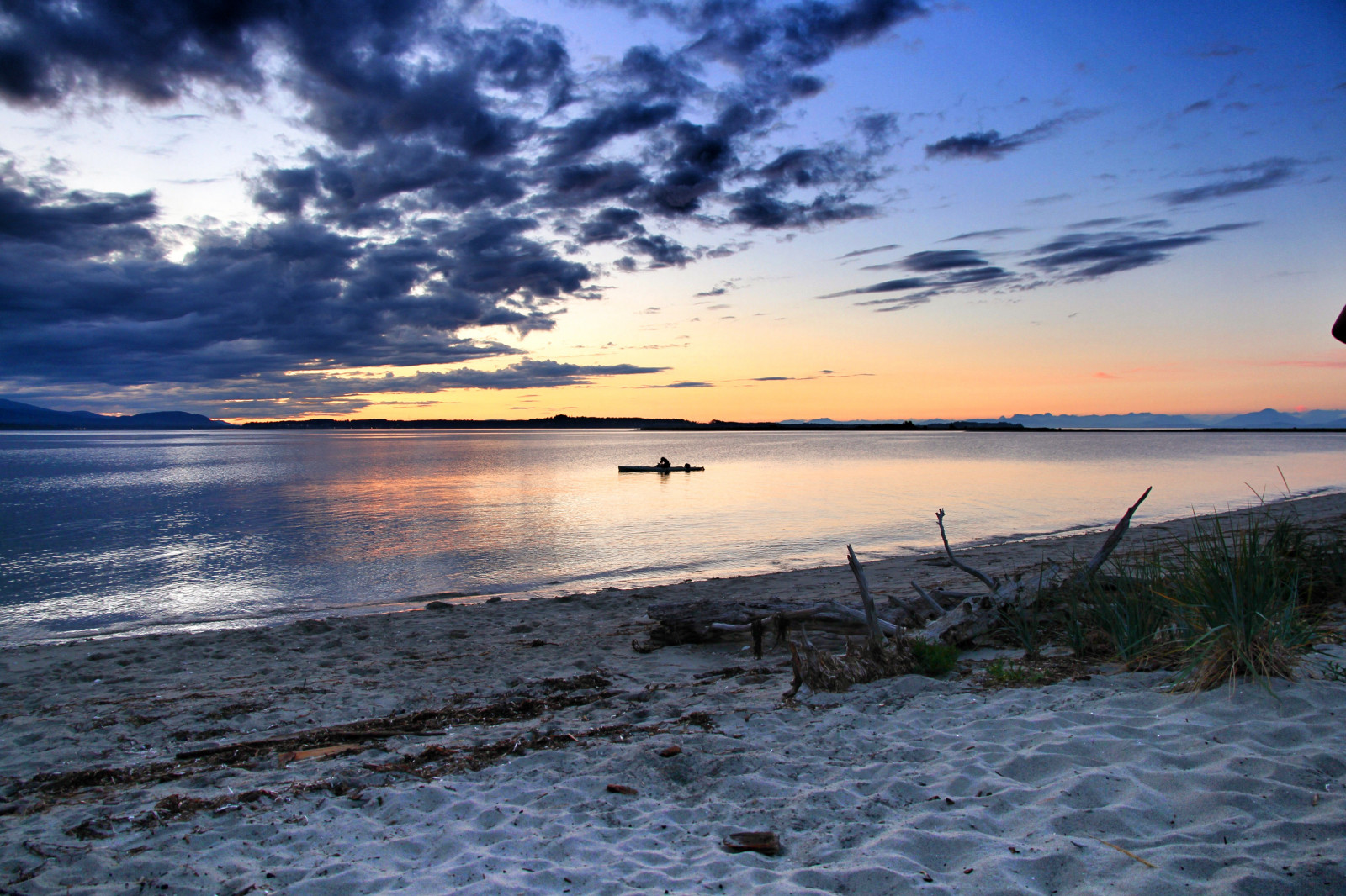 Wallpaper sunlight, sunset, sea, bay, shore, sand, reflection, sky