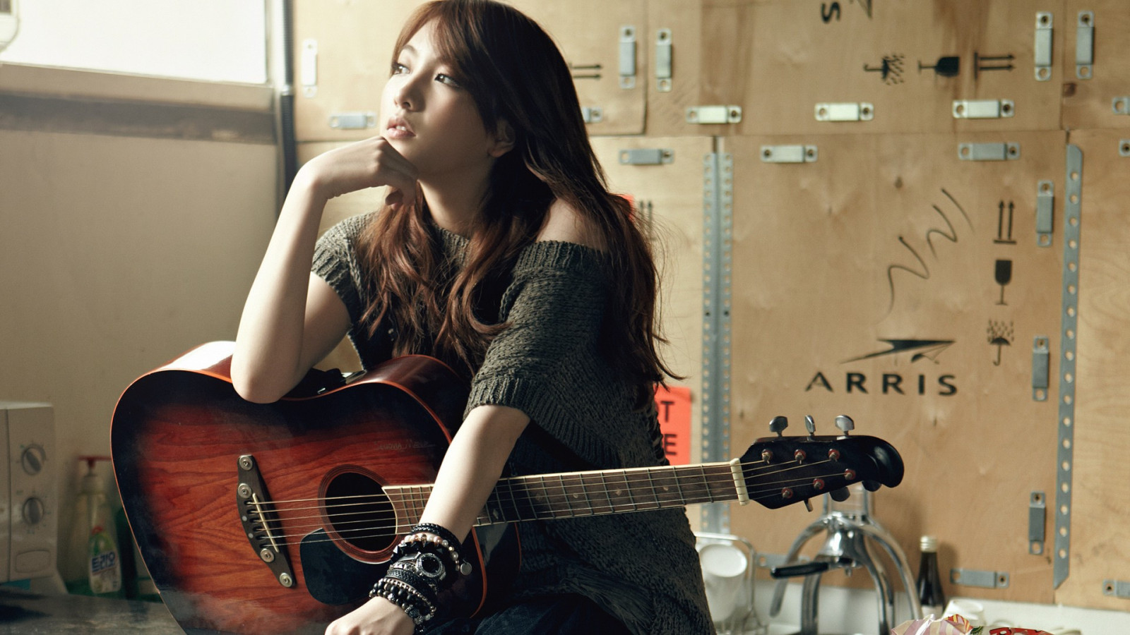 ženy, asijský, fotografování, model