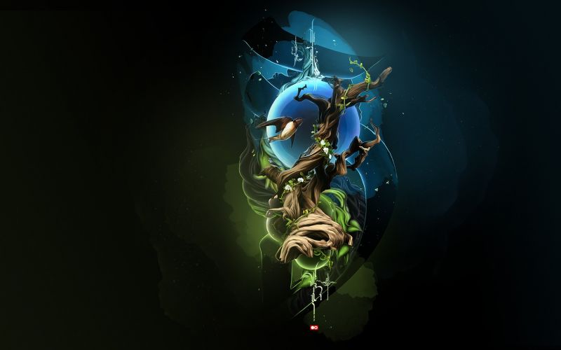 stromy, ilustrace, ptactvo, fantasy umění, zvěř, jednoduché pozadí stromy, ilustrace, ptactvo, fantasy umění, zvěř, jednoduché pozadí