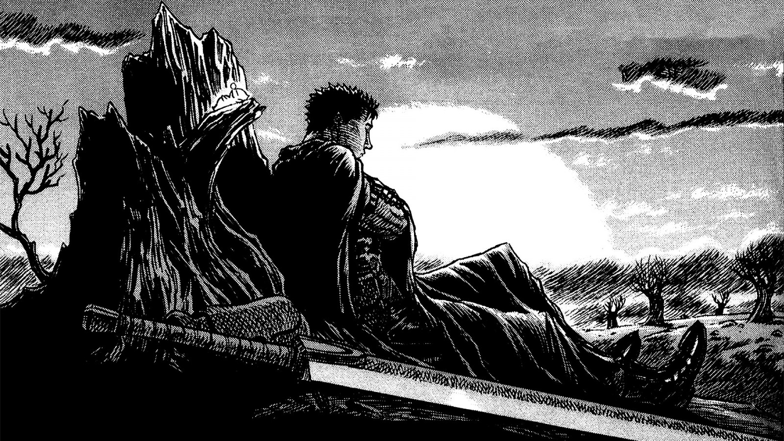 výkres, ilustrace, černobílý, Vnitřnosti, Šílený, Kentaro Miura, obraz, skica, Černý a bílý, monochromatické fotografování, kryt alba