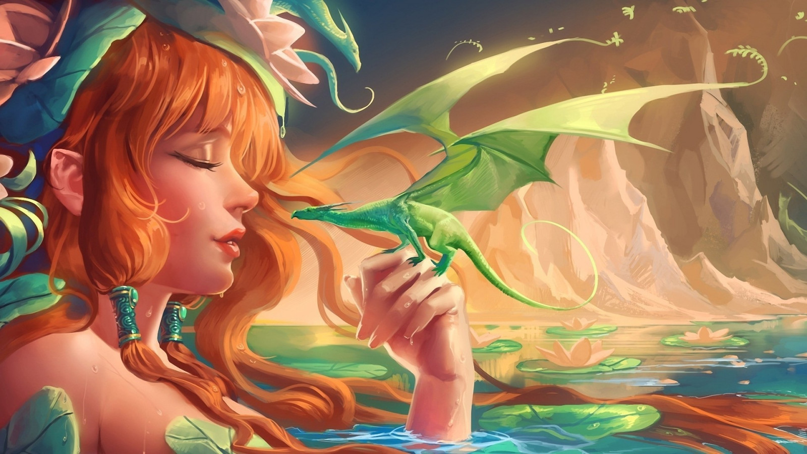 ภาพประกอบ, ศิลปะจินตนาการ, อะนิเมะ, มังกร, ป่า, ตำนาน, 1920x1080 px, ตัวละคร, สิ่งมีชีวิตที่เป็นตำนาน