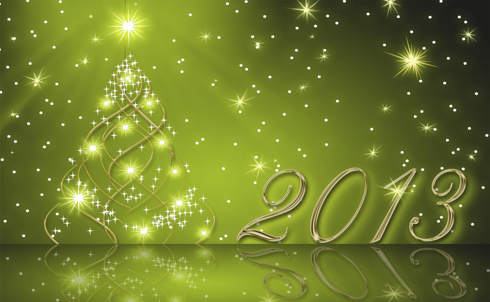 Nouvel An, rendez-vous amoureux, Chiffres, réflexion, miroiter, Arbre de l'année