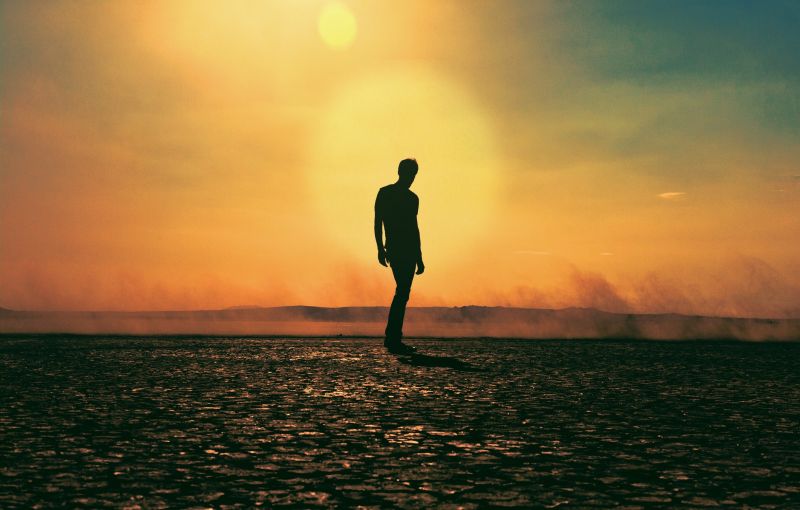 uomini, luce del sole, paesaggio, tramonto, mare, riflessione