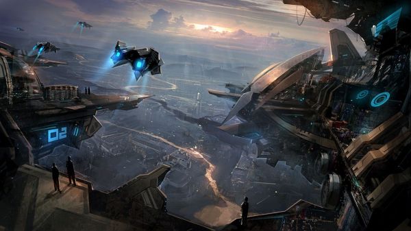 fantasy art, city, futuristic, artwork, science fiction, digital art