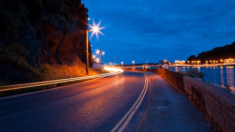 sunlight, landscape, street light, sunset, night, nature sunlight, landscape, street light, sunset, night, nature