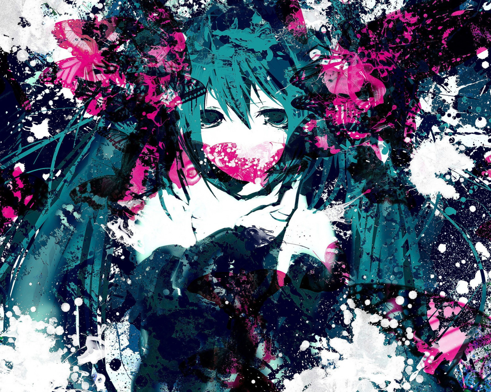 ilustrácie, anime, anime dievčatá, Hatsune Miku, Meola, ART, psychedelické umenie