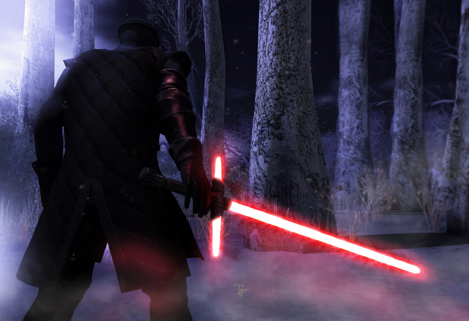 foresta, cavaliere, Jedi, Sciabola, Equinozio, oscurità, Guerre stellari, Gacha, immagine dello schermo, sfondo del computer, gioco pc, fenomeno, FGC, turb, visual effects