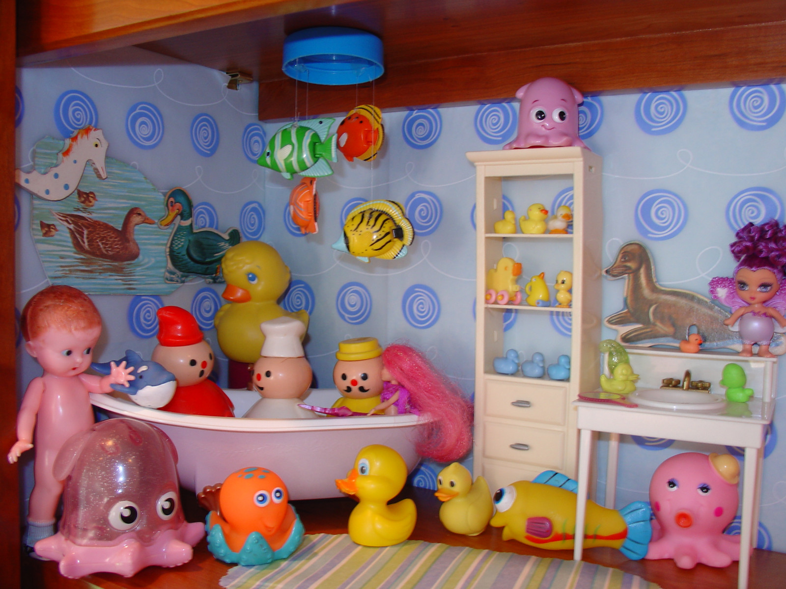 Ryba, koupelna, panenka, mořský koník, dřez, školka, Kachny, víla, těsnění, chobotnice, vana, mořská panna, výzdoba, rým, Rubadubdub, Threemeninatub