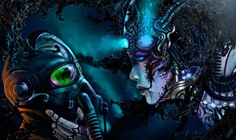 illustration, mask, robot, cyborg, liquid, comics illustration, mask, robot, cyborg, liquid, comics