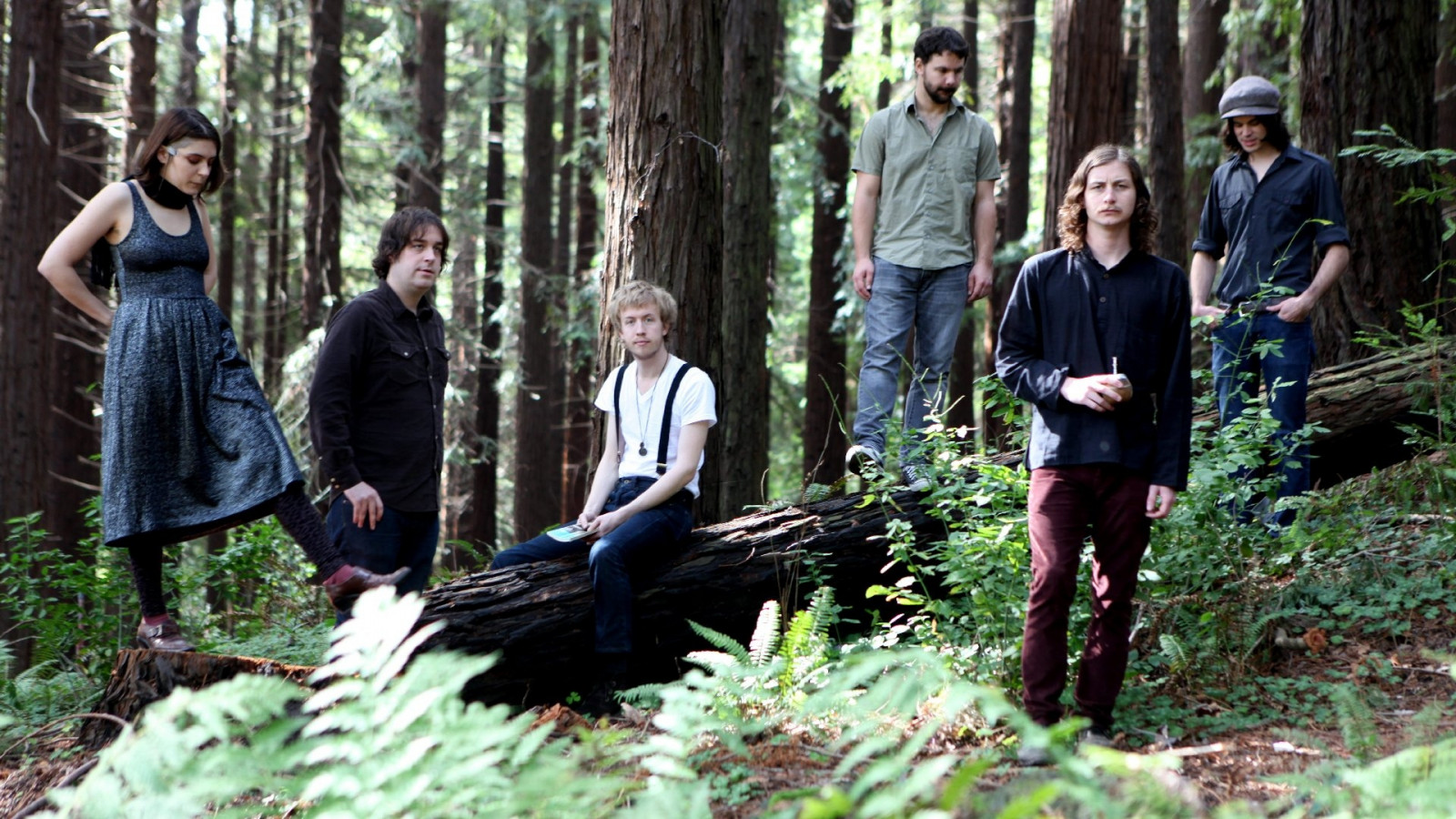Wallpaper sleepy sun, forest, trees, band, girl 1920x1080