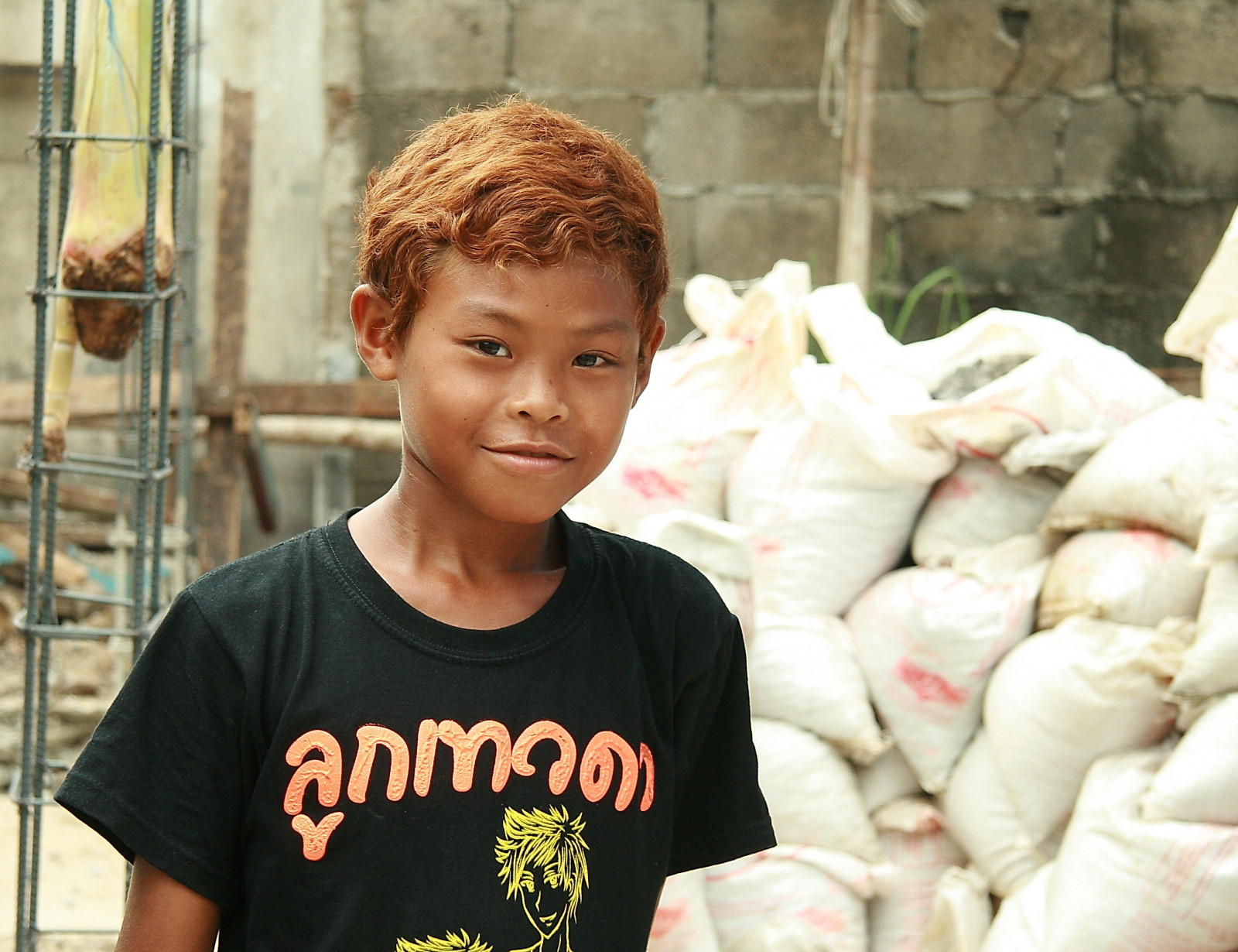 Kánon, vlasy, Thajsko, Bangkok, kůže, chlapec, dítě, dívka, usměj se, zábava, polibek, portréty, Khlong, Thanon, Bangkhen, 400D, mimika, barvený