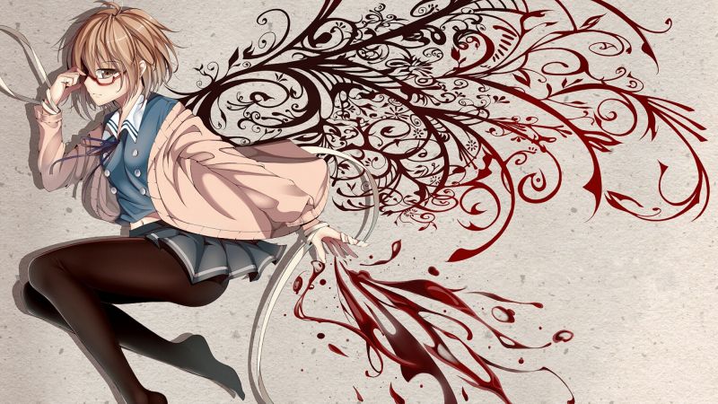 hình minh họa,Anime cô gái,Tác phẩm nghệ thuật,Kyoukai no Kanata,Bản vẽ,hoạt hình