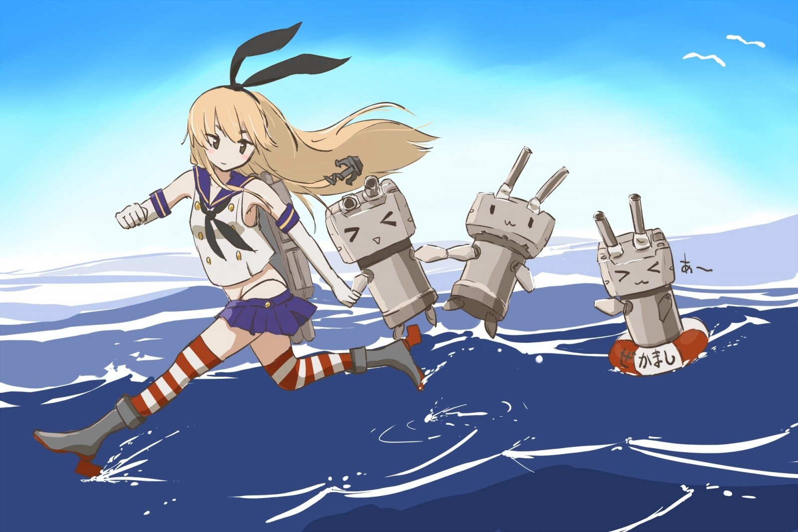 Wallpaper : ilustrasi, anime, gambar kartun, Kantai Koleksi, Shimakaze