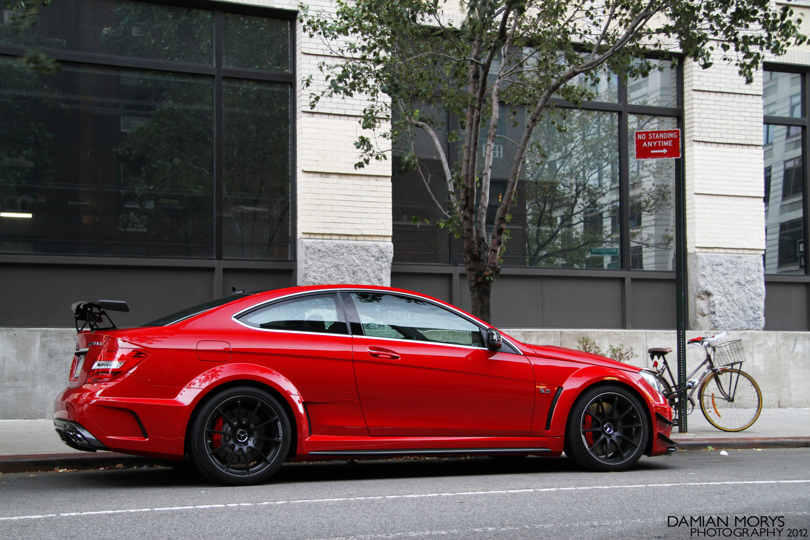 Wallpaper black, street, red, road, Mercedes Benz, sports car, Manhattan, coupe, performance
