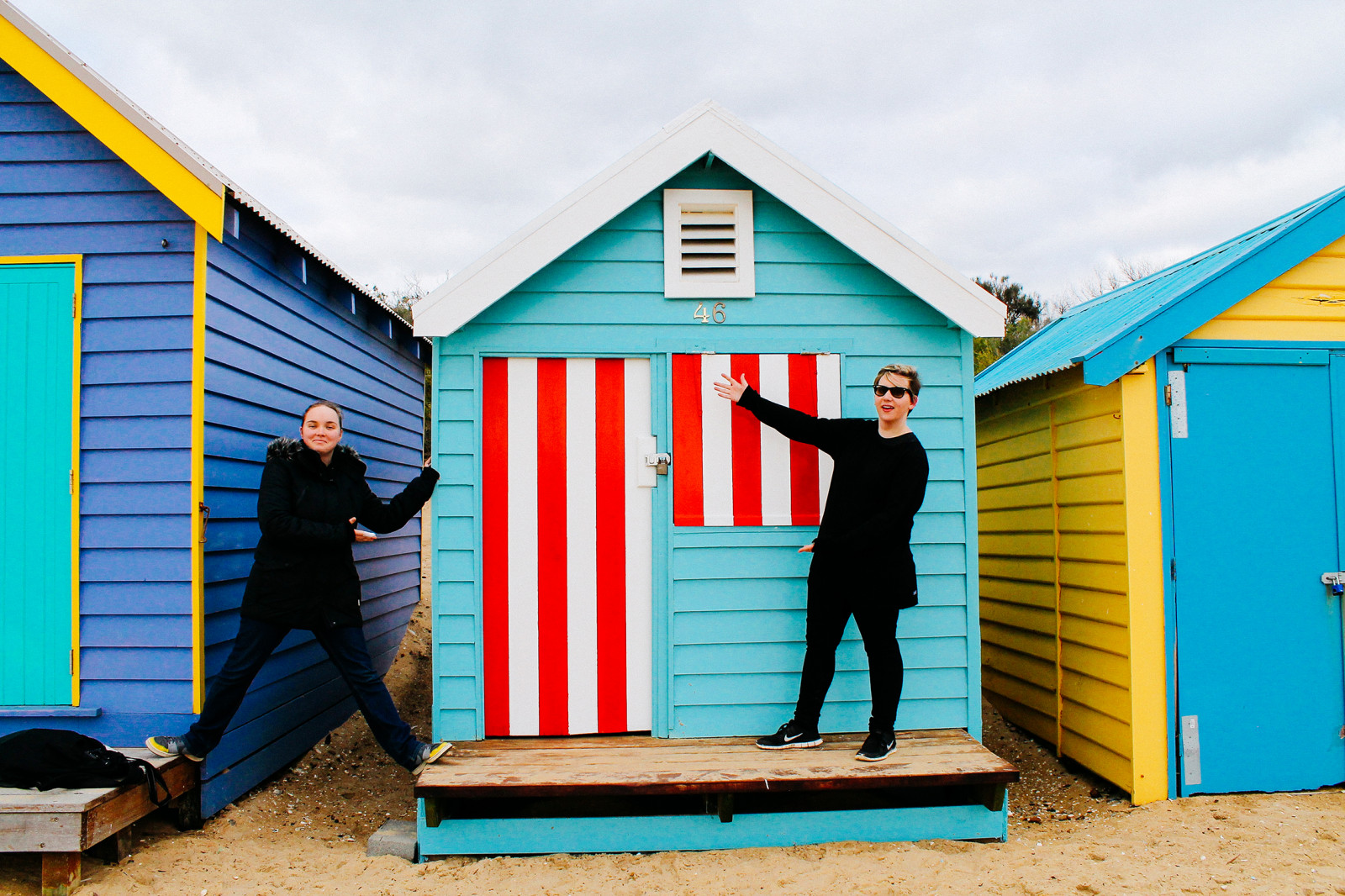 pláž, modrý, zatažený, Austrálie, Přátelé, Victoria, hrát si, Melbourne, Brighton, barva, pláže, kůlna, domů, Svatý, Kilda