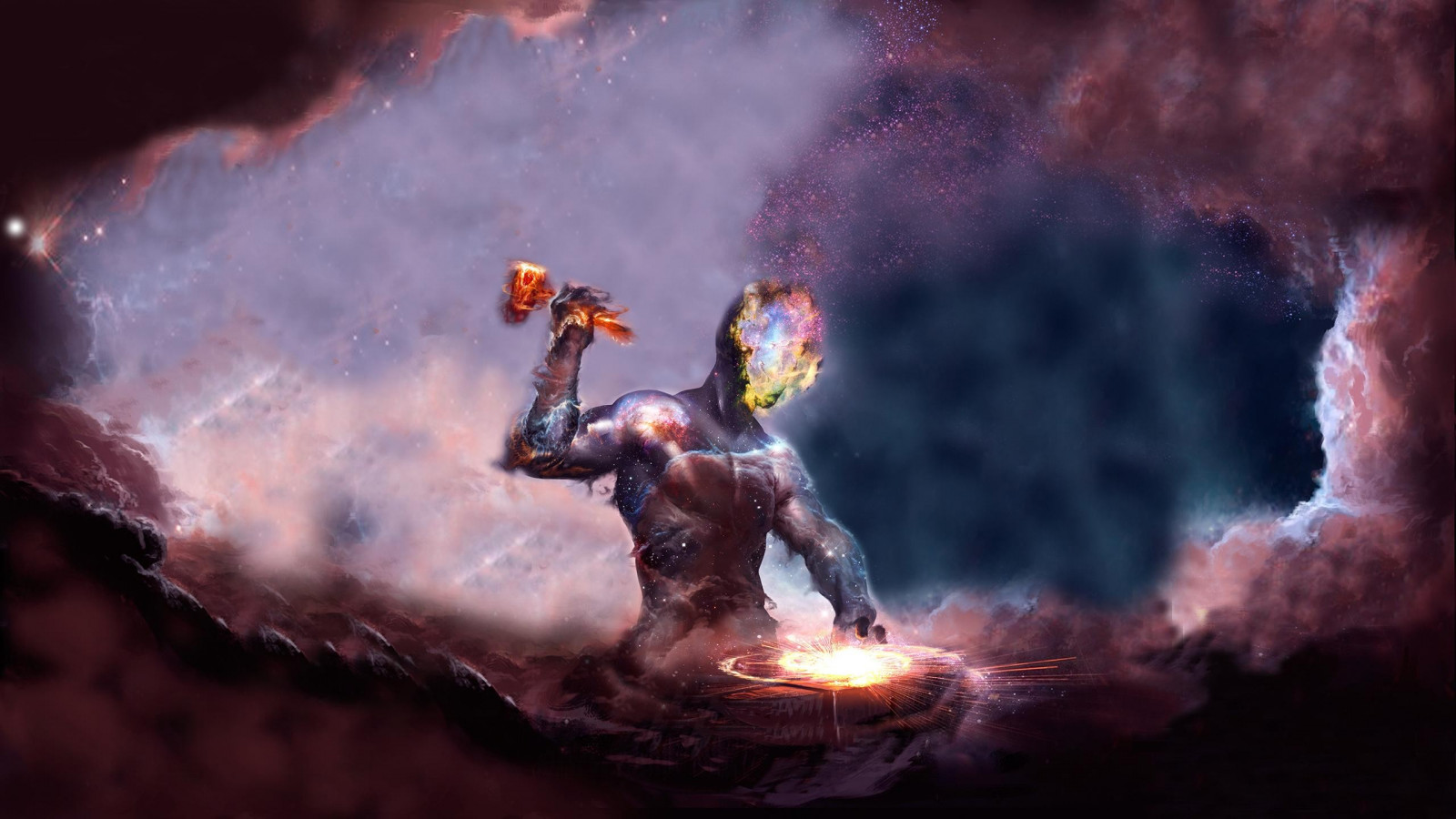 melkweg, ruimte, artwork, nevelvlek, universum, hamer, mythologie, vlam, duisternis, screenshot, computer wallpaper, speciale effecten, geologische fenomeen