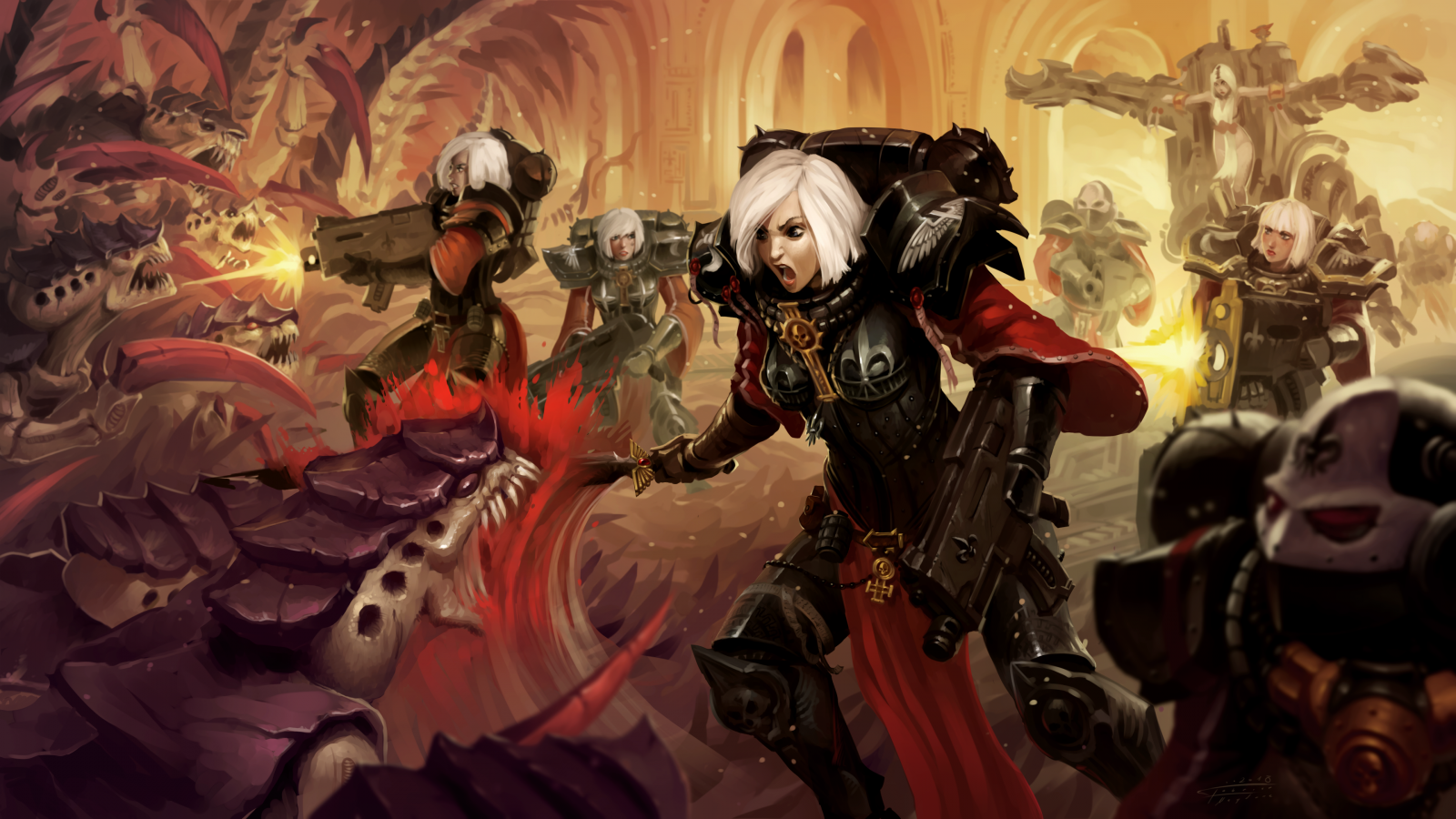 Warhammer 40 000, Sestry bitvy, Tyranidy, Penitent Engine, Prosévačky, válka, Adepta Sororitas