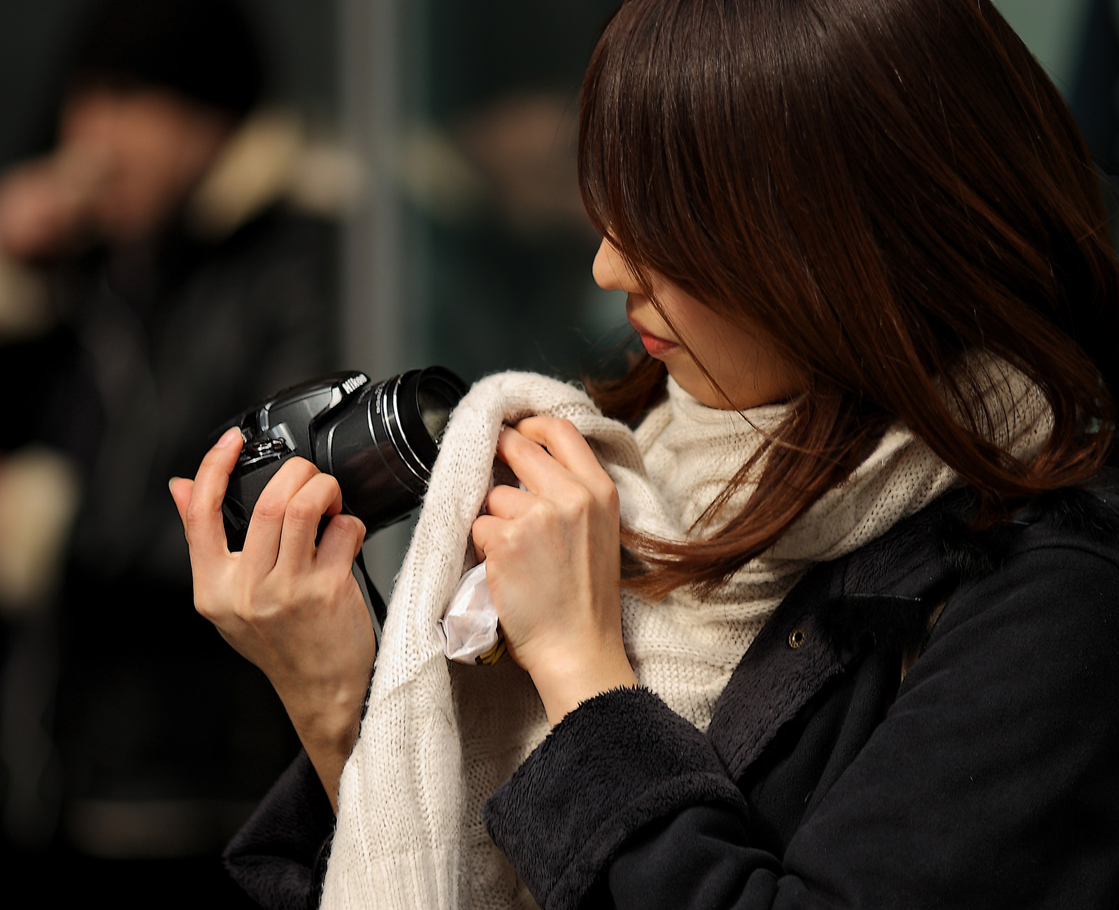 Wallpaper photography, camera, photographer, scarf, Manhattan