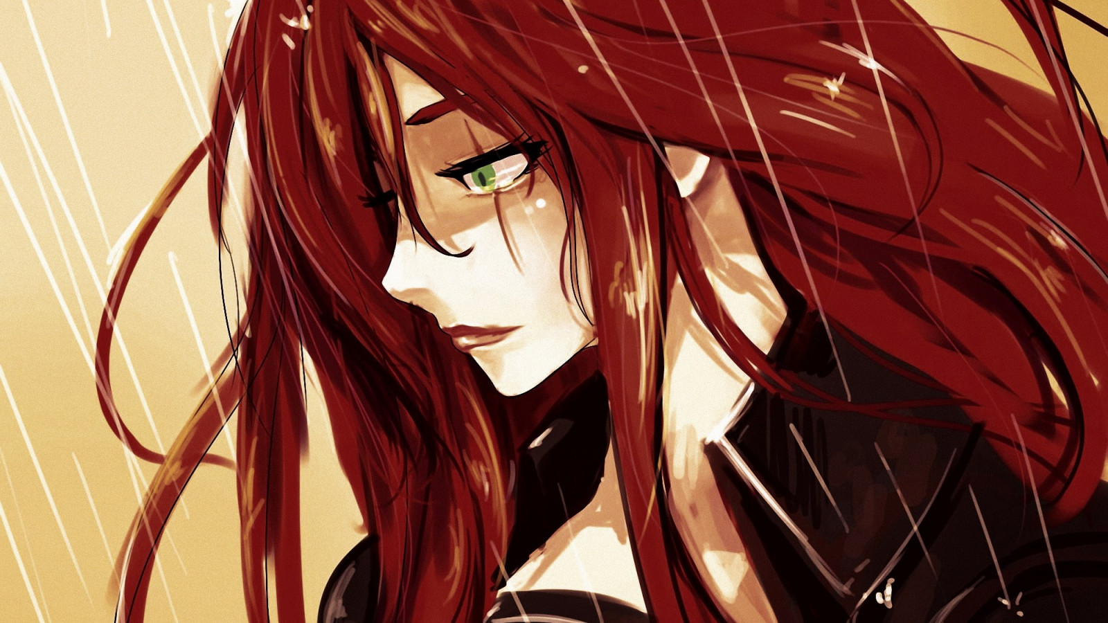 ilustrace, videohry, ženy, ryšavý, anime, Červené, League of Legends, vlasy, oblečení, Katarina du Couteau, mangaka