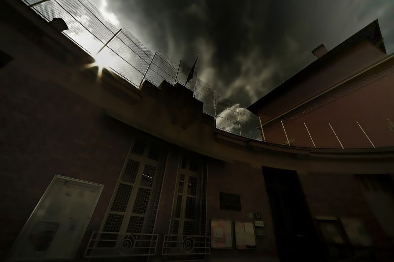 nebe, architektura, tma, mrak, atmosféra, jev