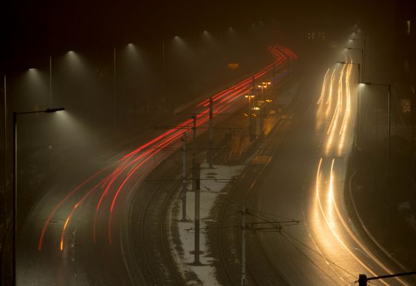 urban,long exposure,road,Headlights,car,mist