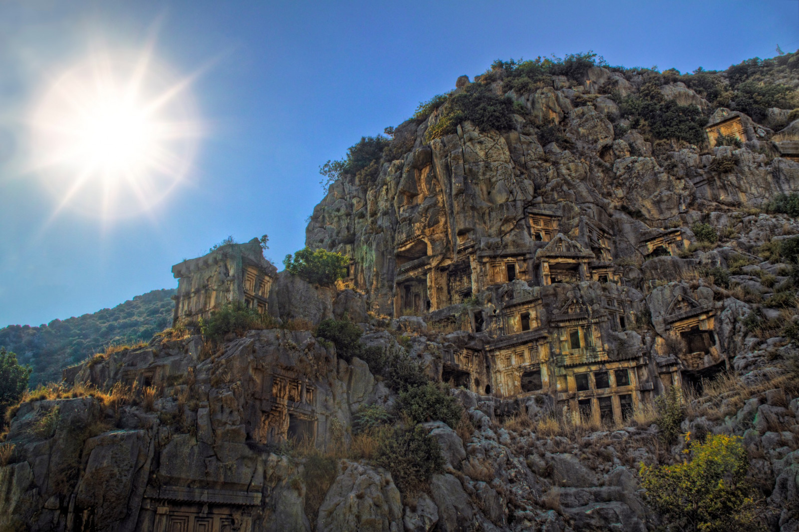 Wallpaper : landscape, rock, building, sky, Tourism, cliff, Turkey ...